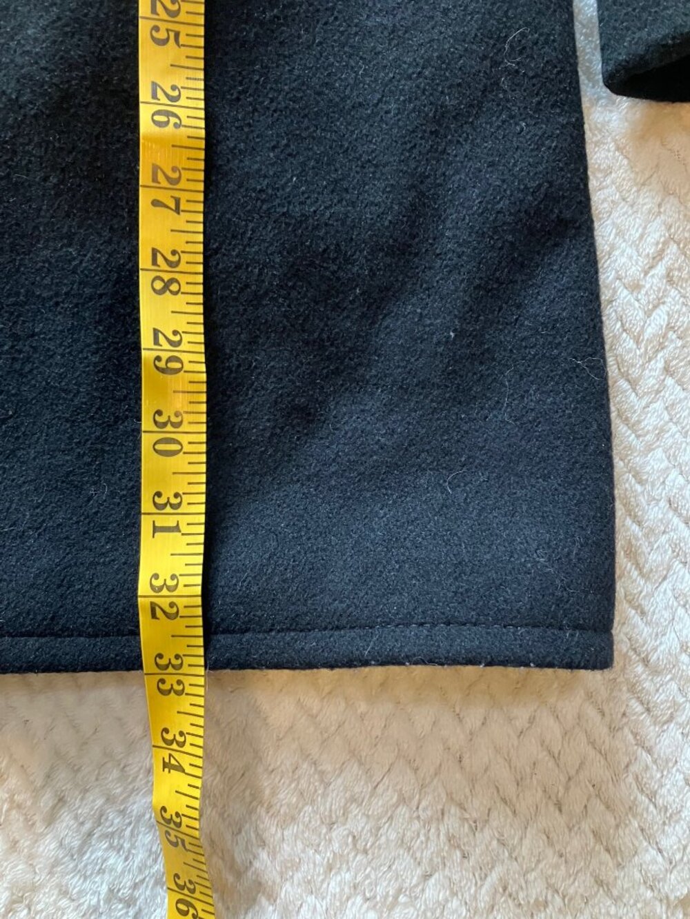 Vintage John Weitz Forstmann Wool Peacoat Mens 46 Black Double Breasted Nautical - Picture 7 of 15